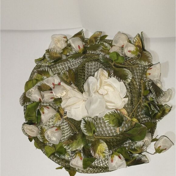 Vintage 1950s Norman Durand Original Floral Derby Style Hat - Picture 4 of 7